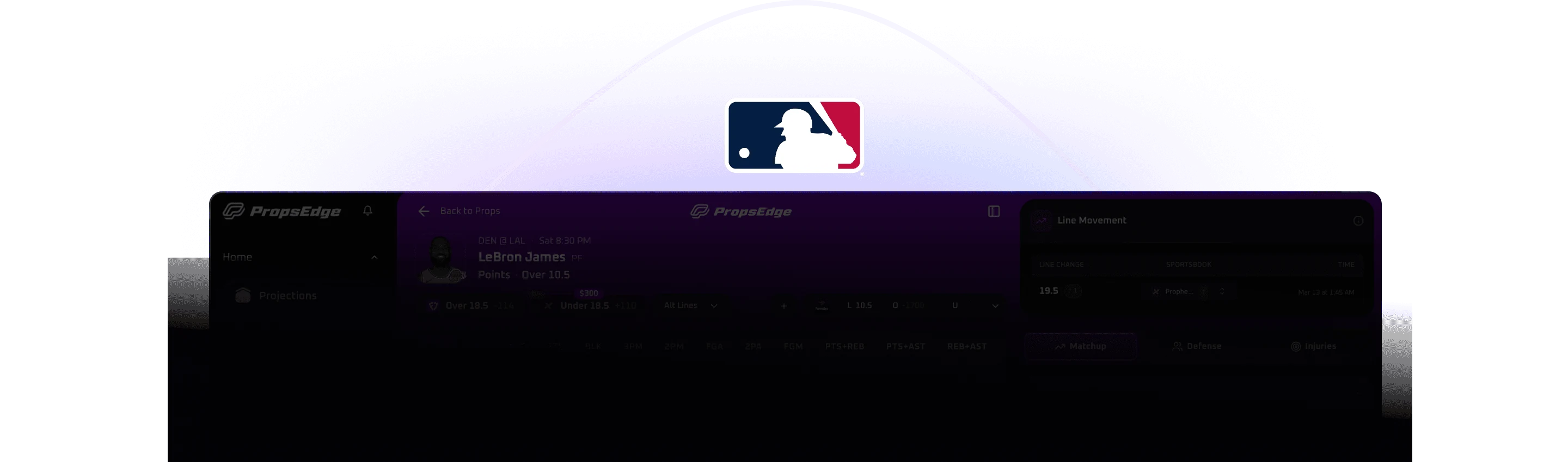 Baseball leagues and the PropsEdge dashboard